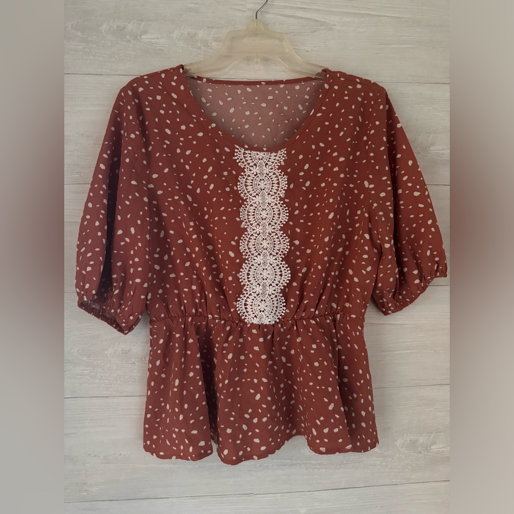 Shein Womens Top Ballon Sleeves Large